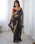 Vasthrlay Georgette Embroidery Unstitched Pink Saree