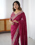 Vasthrlay Georgette Embroidery Mustard Mustard Yellow Saree