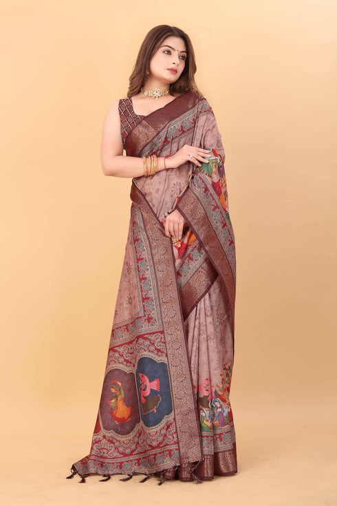 Vasthrlay Kanjivaram Traditional Unstitched Saree