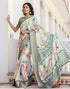 Vasthrlay Womens Printed Unstitched Beige Saree