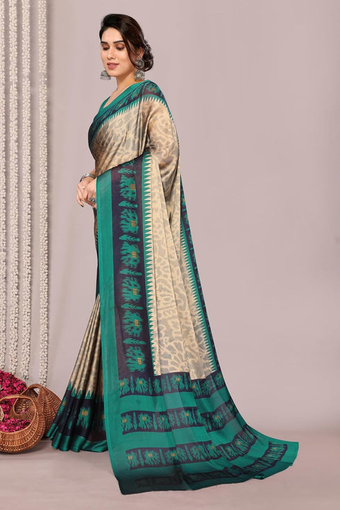 Vasthrlay Fashion Chiffon Turquoise Ethnic Wear