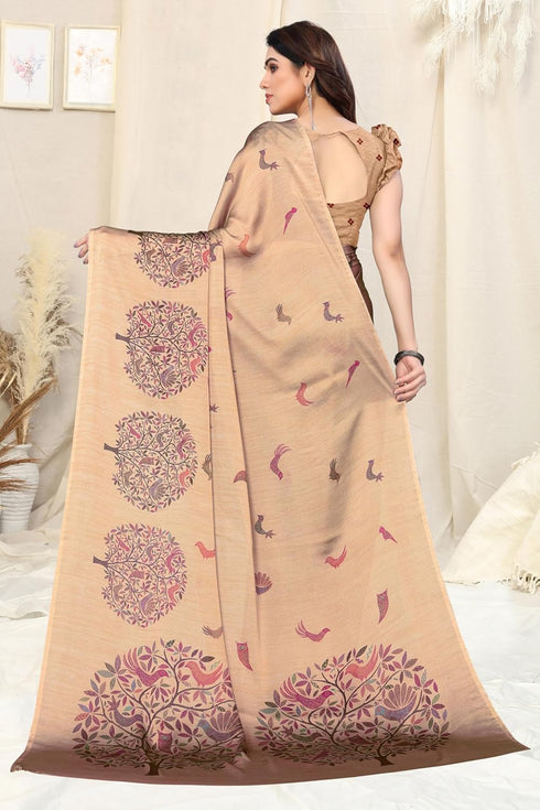 Vasthrlay Fashion Chiffon Printed Dusty Ethnic Wear
