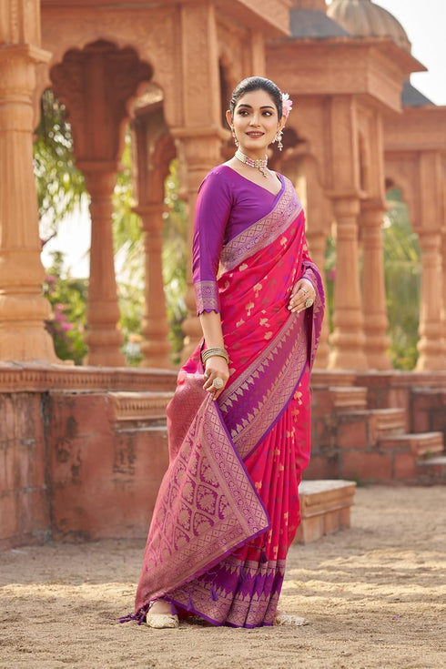 Vasthrlay Kanjivaram Unstitched Jacquard Stylish Saree