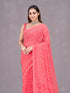 Vasthrlay Orange Chiffon Floral Saree