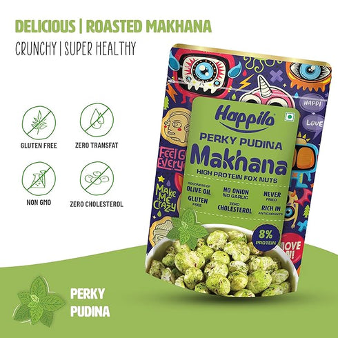 Happilo Premium Super Snack Makhana Perky Pudina