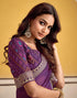 Vasthrlay Georgette Embroidery Unstitched Maroon Saree