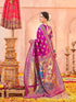 Vasthrlay Weaving Paithani Unstitched Teal Saree