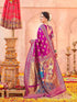 Vasthrlay Weaving Paithani Maroon And Golden Border Saree With Unstitched Blouse Piece