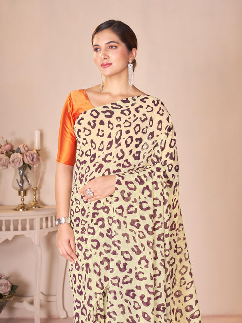Vasthrlay Green Georgette Unstitched Saree