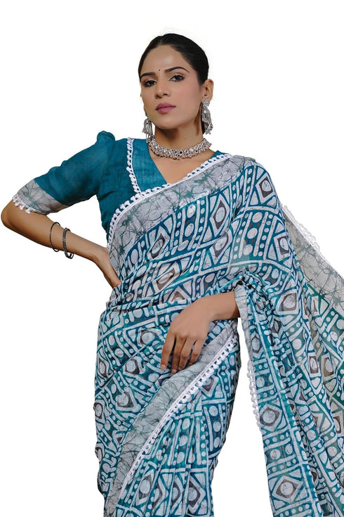 Vasthrlay Fashion Chevron Printed Ethnic Wear