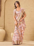 Vasthrlay Printed Jacquard Unstitched Dusty Pink Saree