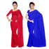 Vasthrlay Georgette Unstitched Red Royal Blue Free Ethnic Wear