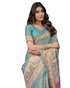 Vasthrlay Handloom Cotton Turquoise Saree
