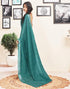 Vasthrlay Printed Striped Unstitched Peach Saree