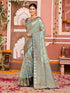 Vasthrlay Banarasi Light Turquoise Saree With Unstitched Blouse Piece