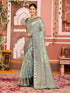 Vasthrlay Banarasi Unstitched Light Green Saree