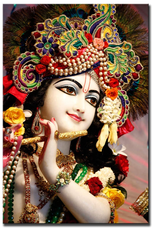 Wallpics Lord Krishna God Waterproof Vinyl Sticker Poster for Home Decor