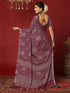 Vasthrlay Georgette Bandhani Unstitched Pink Saree