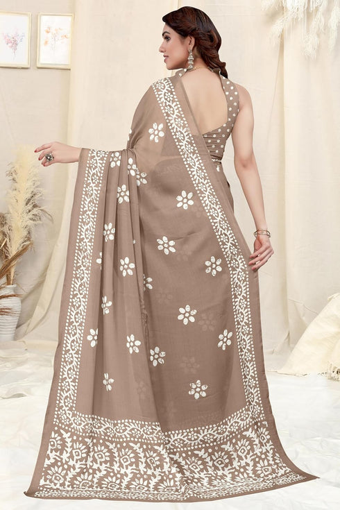 Vasthrlay Fashion Chiffon Printed Parrot Ethnic Wear
