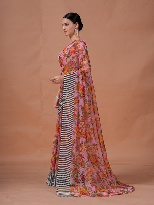 Vasthrlay Floral Unstitched Saree