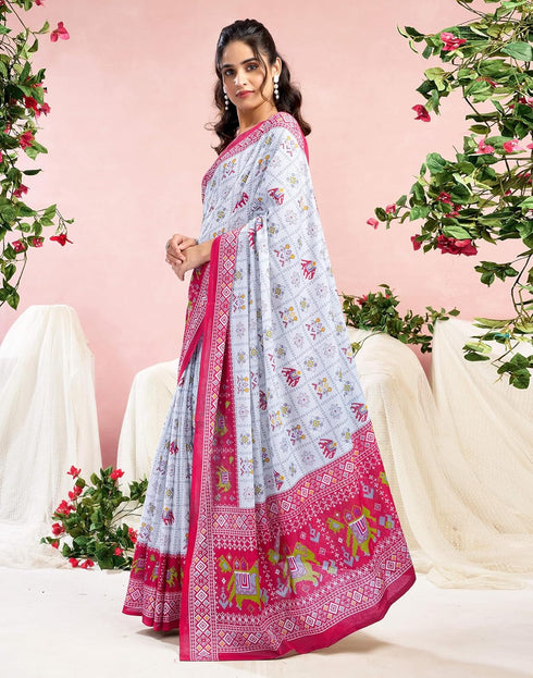 Vasthrlay Womens Printed Unstitched Wine Saree