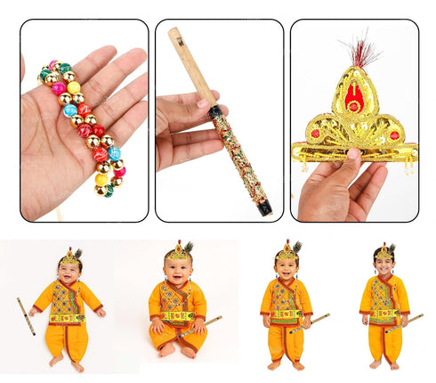 Zest 4 Toyz Kids Krishna Dress Costume for Janmashtami, Kanha Fancy Dress Dhoti Set