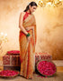 Vasthrlay Georgette Bandhani Unstitched Orange Saree