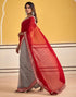 Vasthrlay Georgette Embroidery Unstitched Maroon Saree