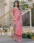 Vasthrlay Chiffon Chevron Unstitched Pista Green Saree