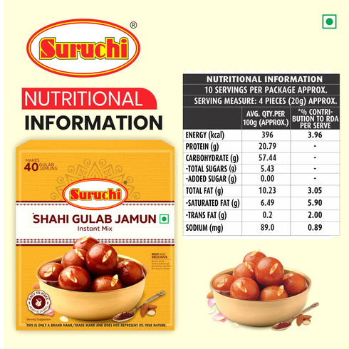 Suruchi Shahi Gulab Jamun Mix 200g Instant Gulab