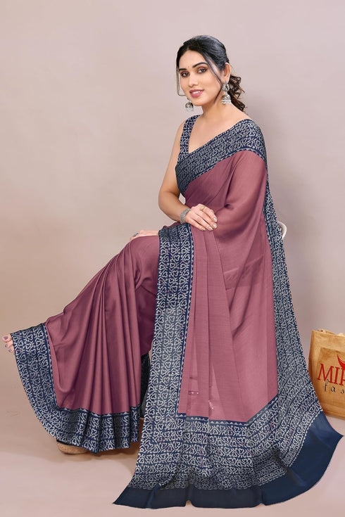 Vasthrlay Fashion Chiffon Georgette Teal Ethnic Wear