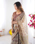 Vasthrlay Handloom Geometric Burgundy Saree