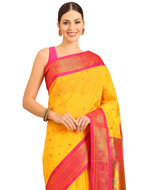 Vasthrlay Paithani Orange Saree