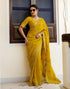 Vasthrlay Embroidery Scalloped Unstitched Maroon Saree