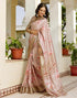 Vasthrlay Womens Printed Unstitched Beige Saree