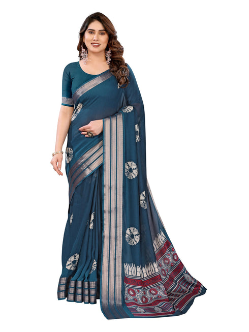 Vasthrlay Black Unstitched Saree
