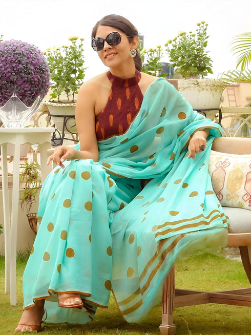 Vasthrlay Printed Unstitched Gold Free Ethnic Wear