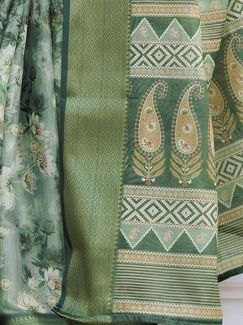 Vasthrlay Weaving Printed Mauve Saree