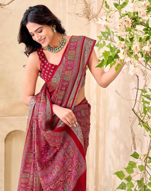 Vasthrlay Georgette Weaving Yellow Saree