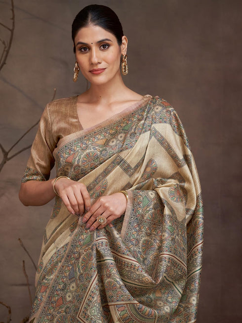 Vasthrlay Madhubani Printed Unstitched Hs Ethnic Wear