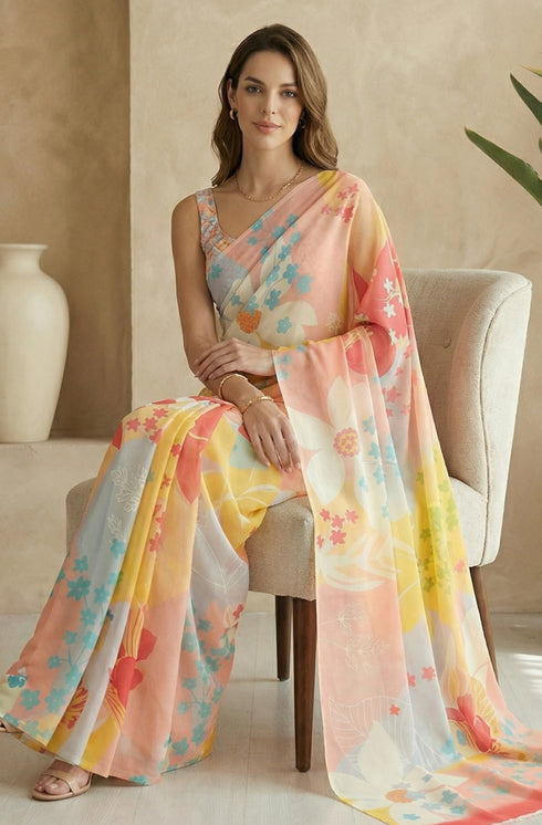 Vasthrlay Georgette Printed Saree