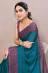 Vasthrlay Fashion Chiffon Georgette Teal Ethnic Wear