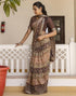 Vasthrlay Georgette Bandhani Unstitched Maroon Saree