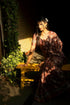 Vasthrlay Maroon Abstract Print Polyester Saree With Antique Zari Border And Unstitched Blouse Piece