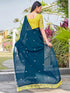 Vasthrlay Scalloped Embroidery Dark Saree