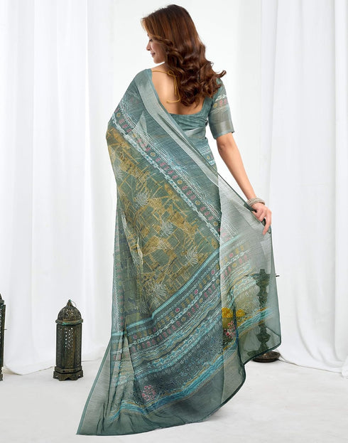 Vasthrlay Unstitched Readymade Traditional Pink Saree