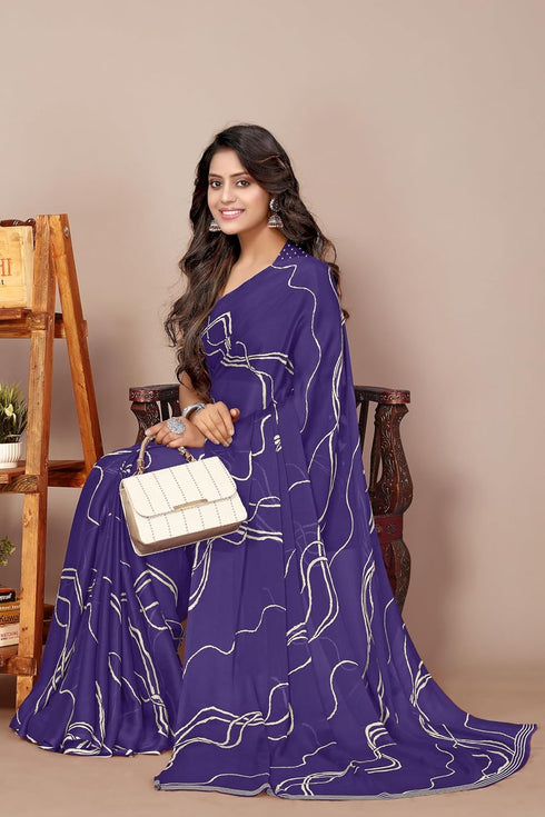 Vasthrlay Fashion Georgette Geometric Dusty Ethnic Wear