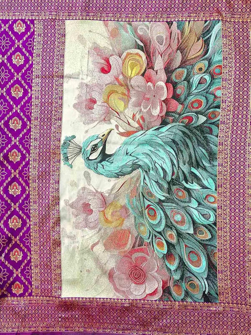 Vasthrlay Jacquard Blue Saree