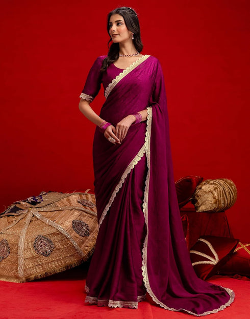 Vasthrlay Womens Unstitched Blouse Red Saree