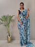 Vasthrlay Georgette Printed Unstitched Seagreen Ethnic Wear
